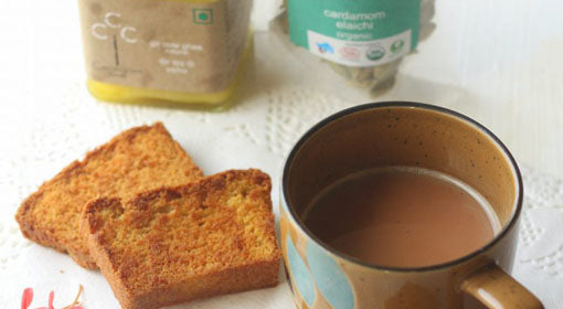 Eggless Cardamom and Ghee Cake Rusk Recipe