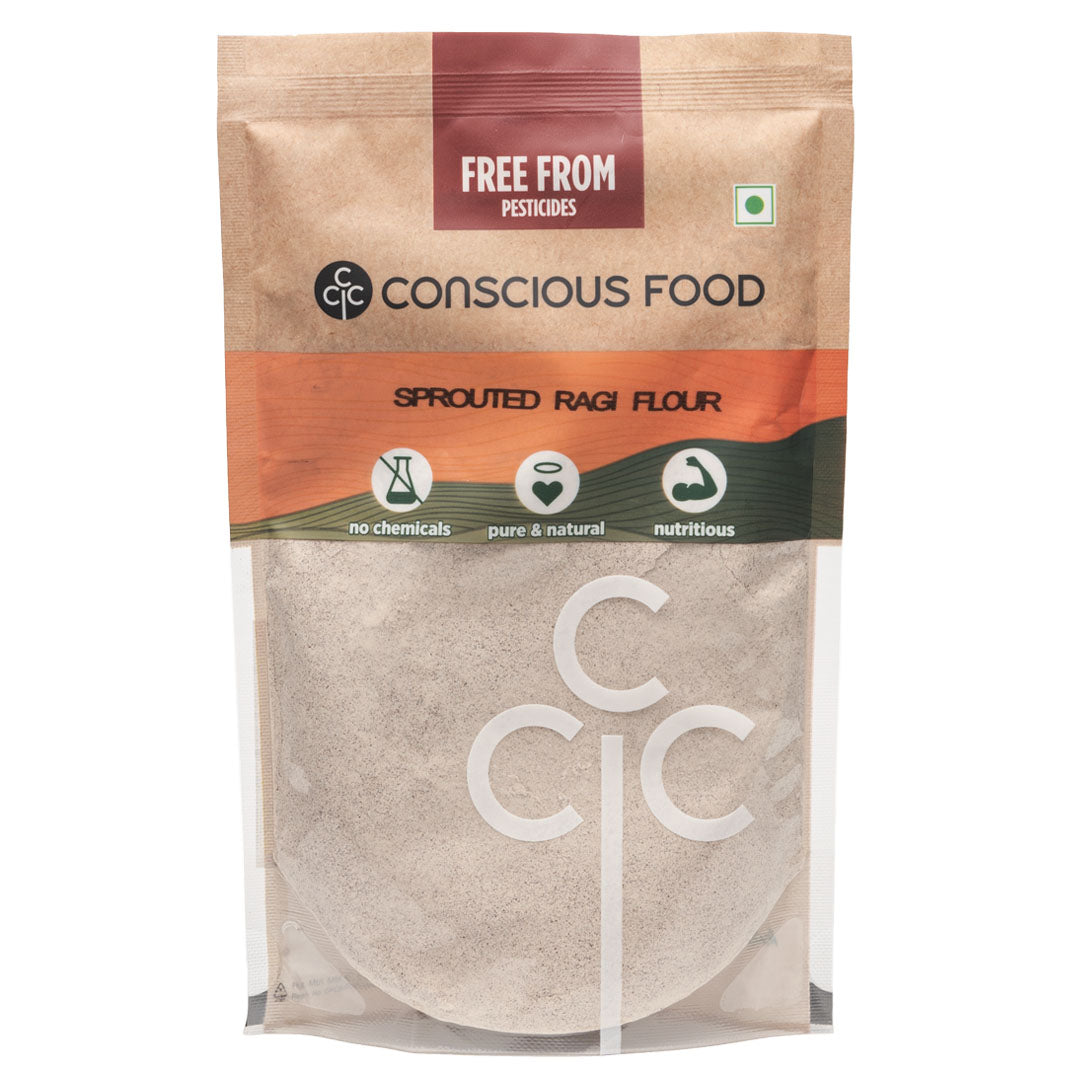 Sprouted Ragi Atta / Sprouted Finger Millet Flour - Conscious Food Pvt Ltd