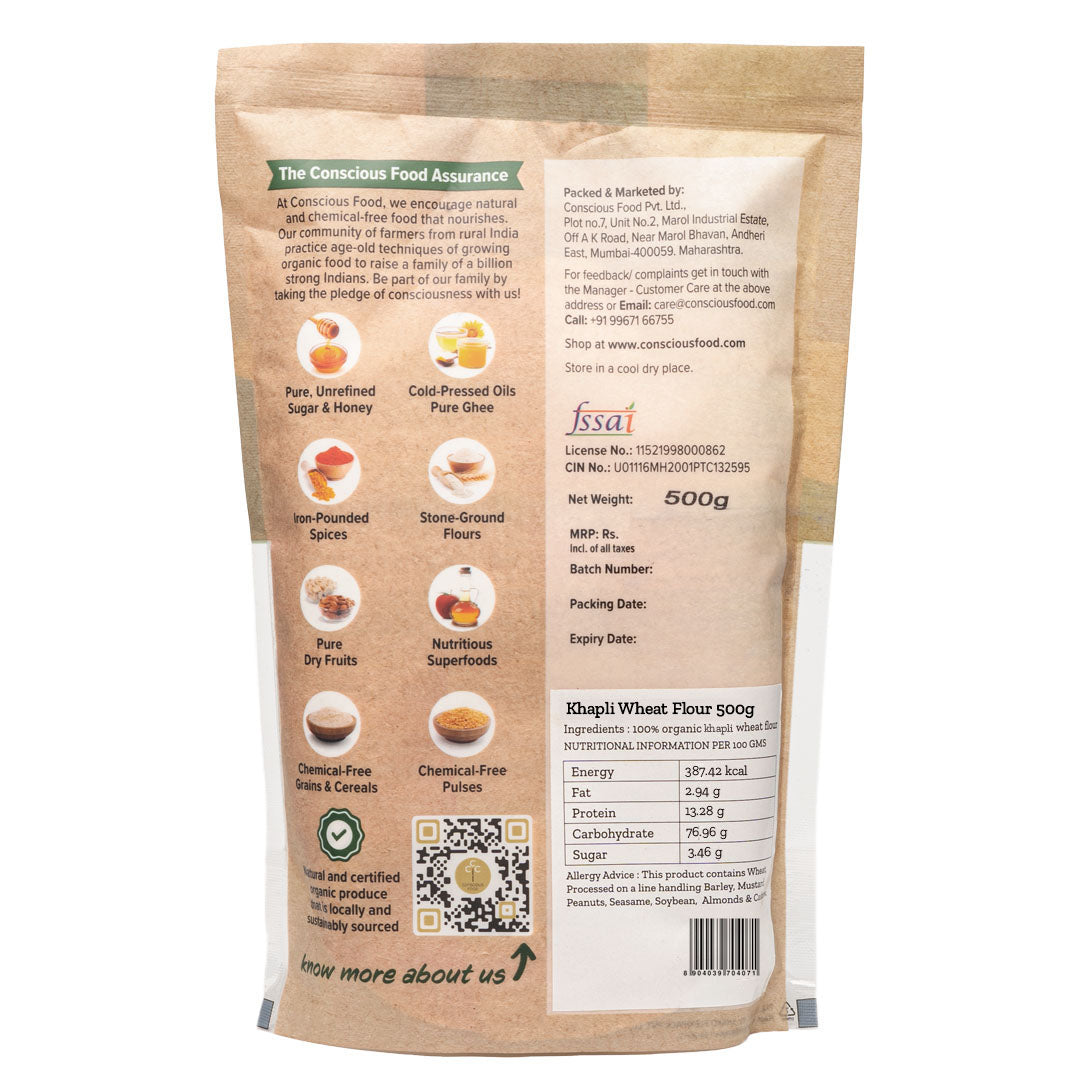 Khapli Genhu Atta / Emmer Wheat Flour - Conscious Food Pvt Ltd