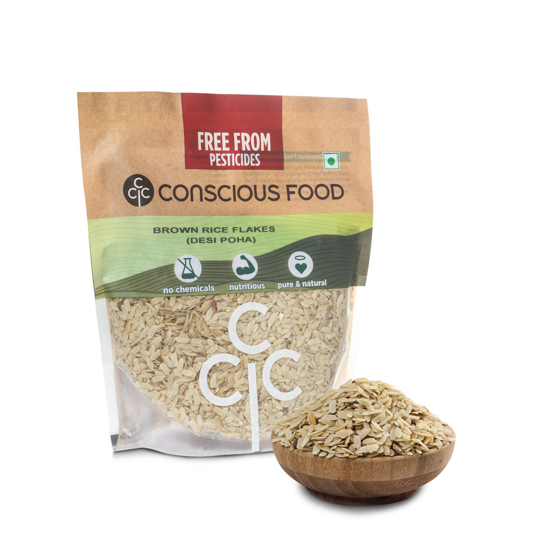Desi Poha / Brown Rice Flakes - Conscious Food Pvt Ltd