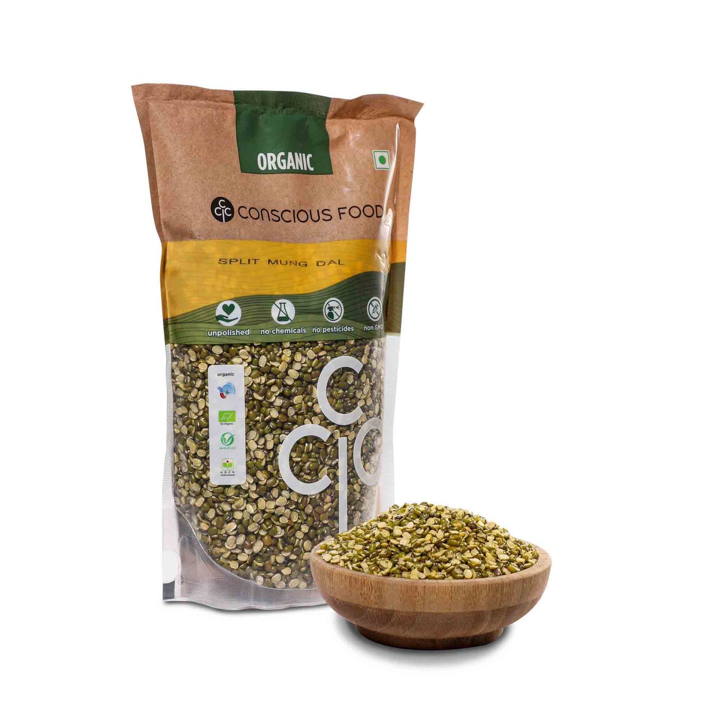 Green Moong Dal / Split Moong Bean - Conscious Food Pvt Ltd