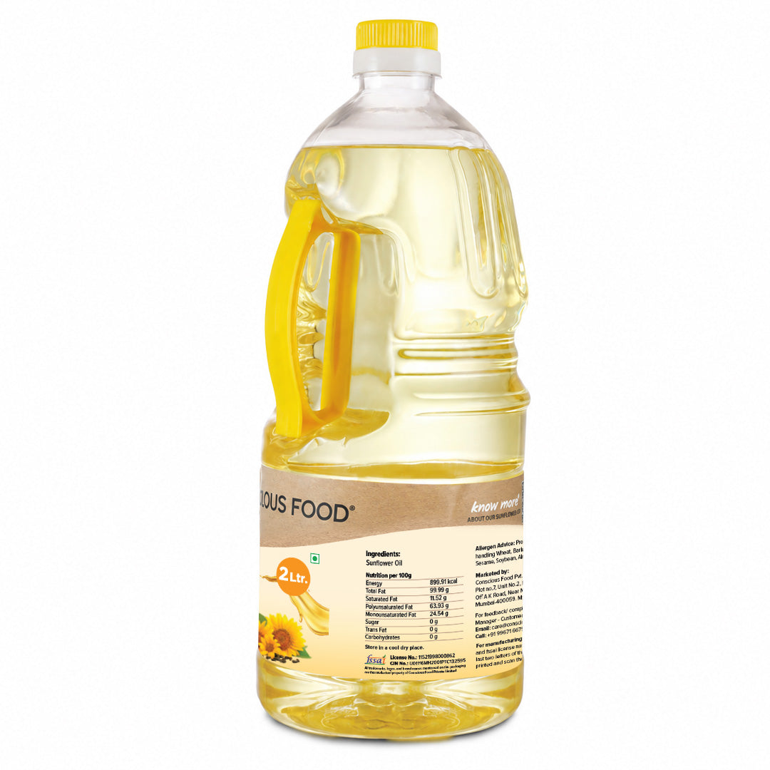 Sunflower Oil - 2L - Mumbai Only - Conscious Food Pvt Ltd