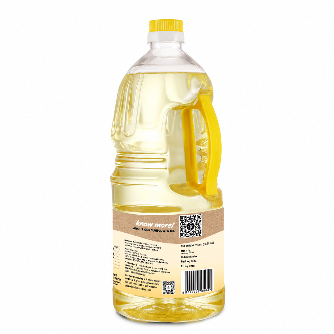 Sunflower Oil - 2L - Mumbai Only - Conscious Food Pvt Ltd