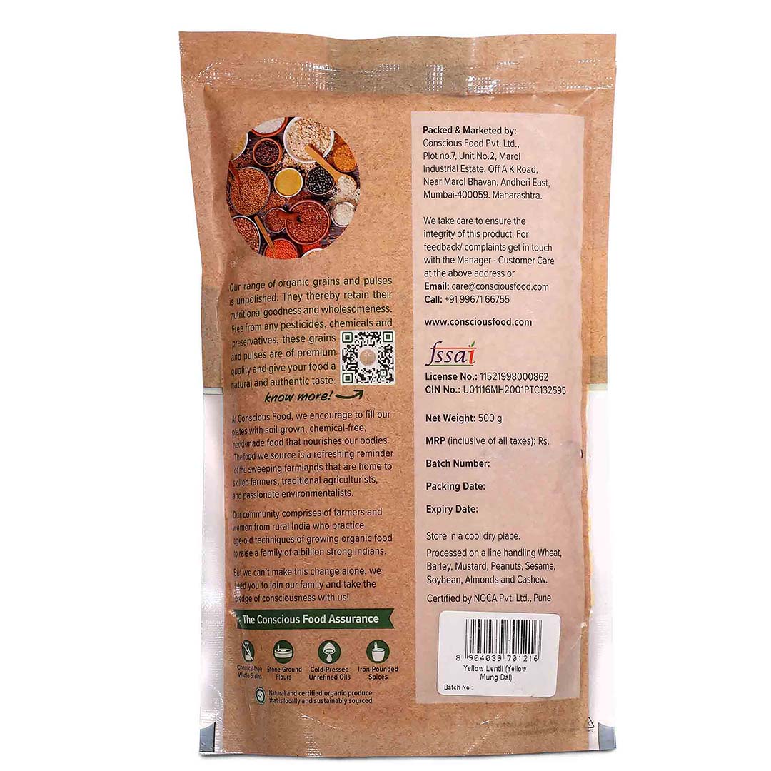 Moong Dal / Yellow Lentil - Conscious Food Pvt Ltd