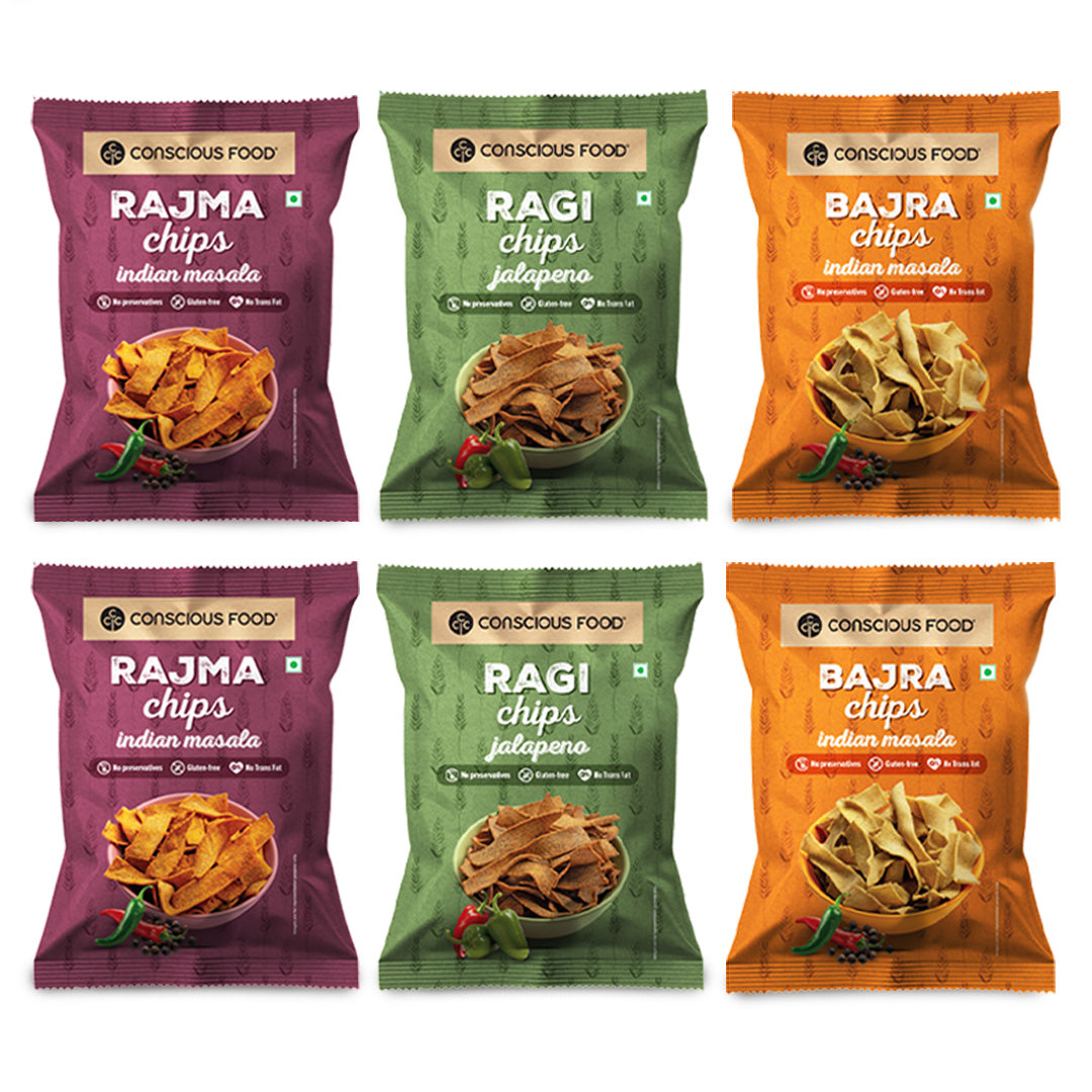 Conscious Food Bajra chips Rajma chips Ragi chips