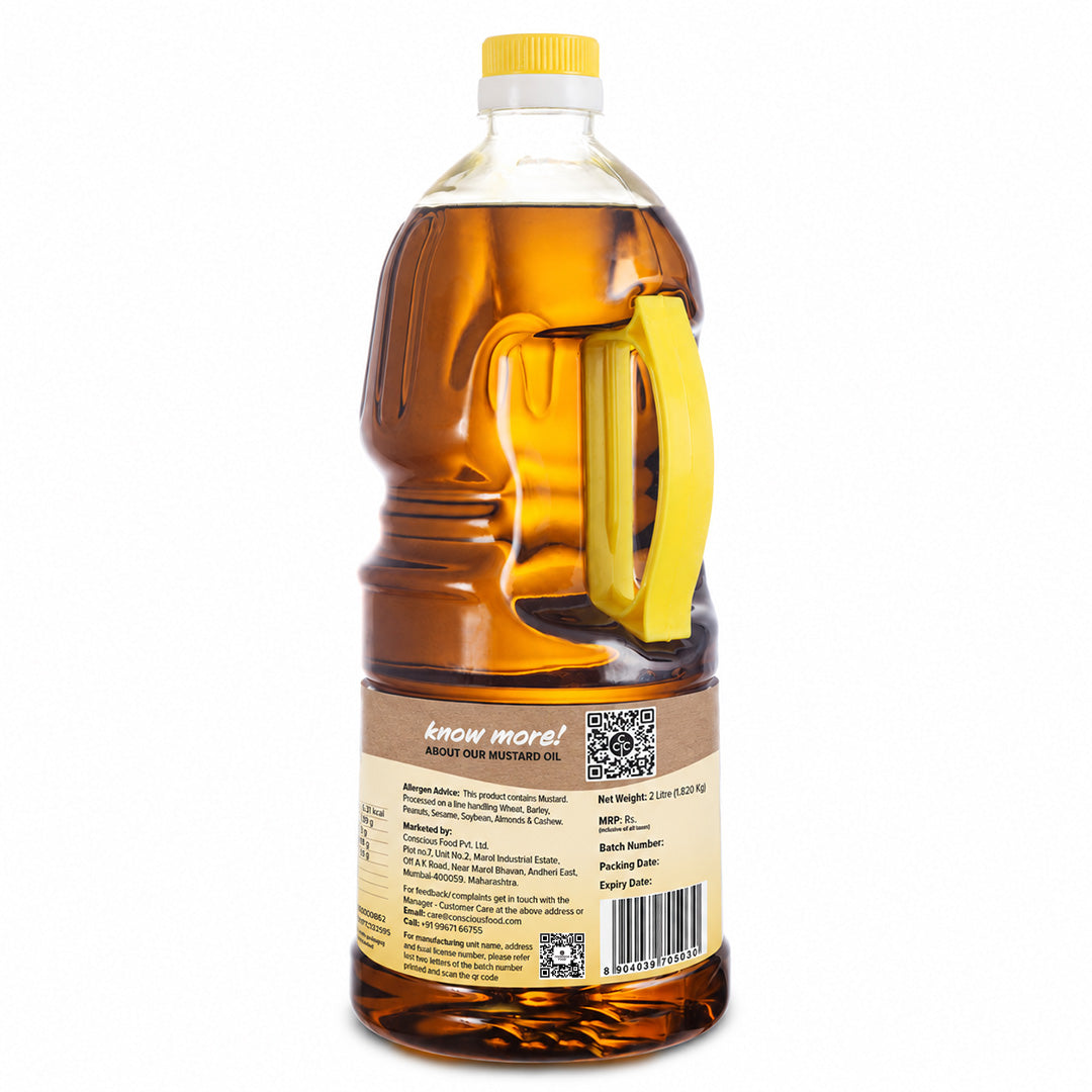 Mustard Oil - 2L - Mumbai Only - Conscious Food Pvt Ltd