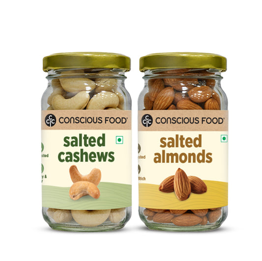 Salted Cashews & Almonds Bundle | Lightly Roasted, Ready-to-Eat Nuts