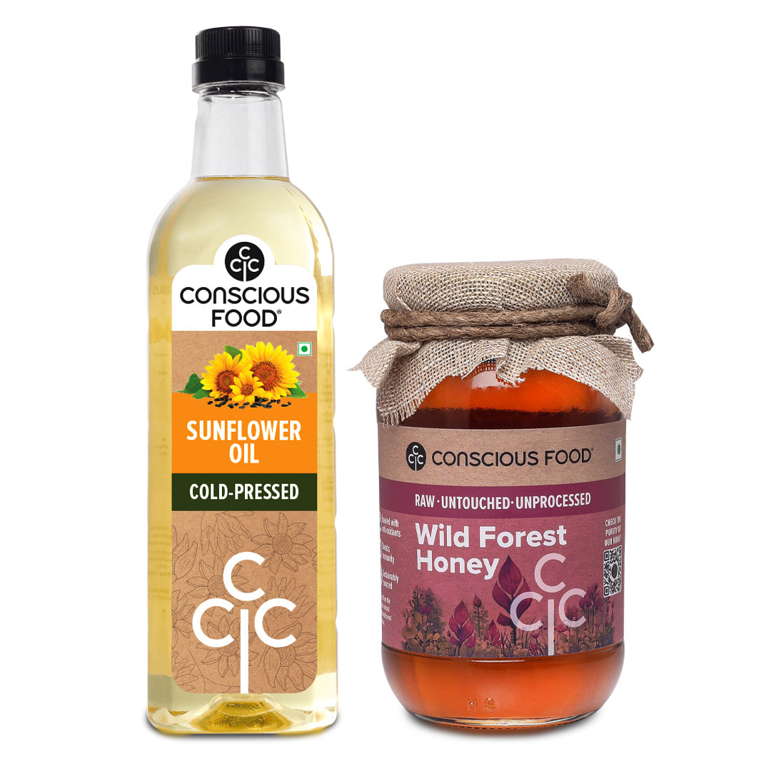 Pack of Sunflower Oil - 1L & Wild Forest Honey - 500g