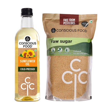 Pack of Sunflower Oil - 1L & Raw Sugar - 2kg