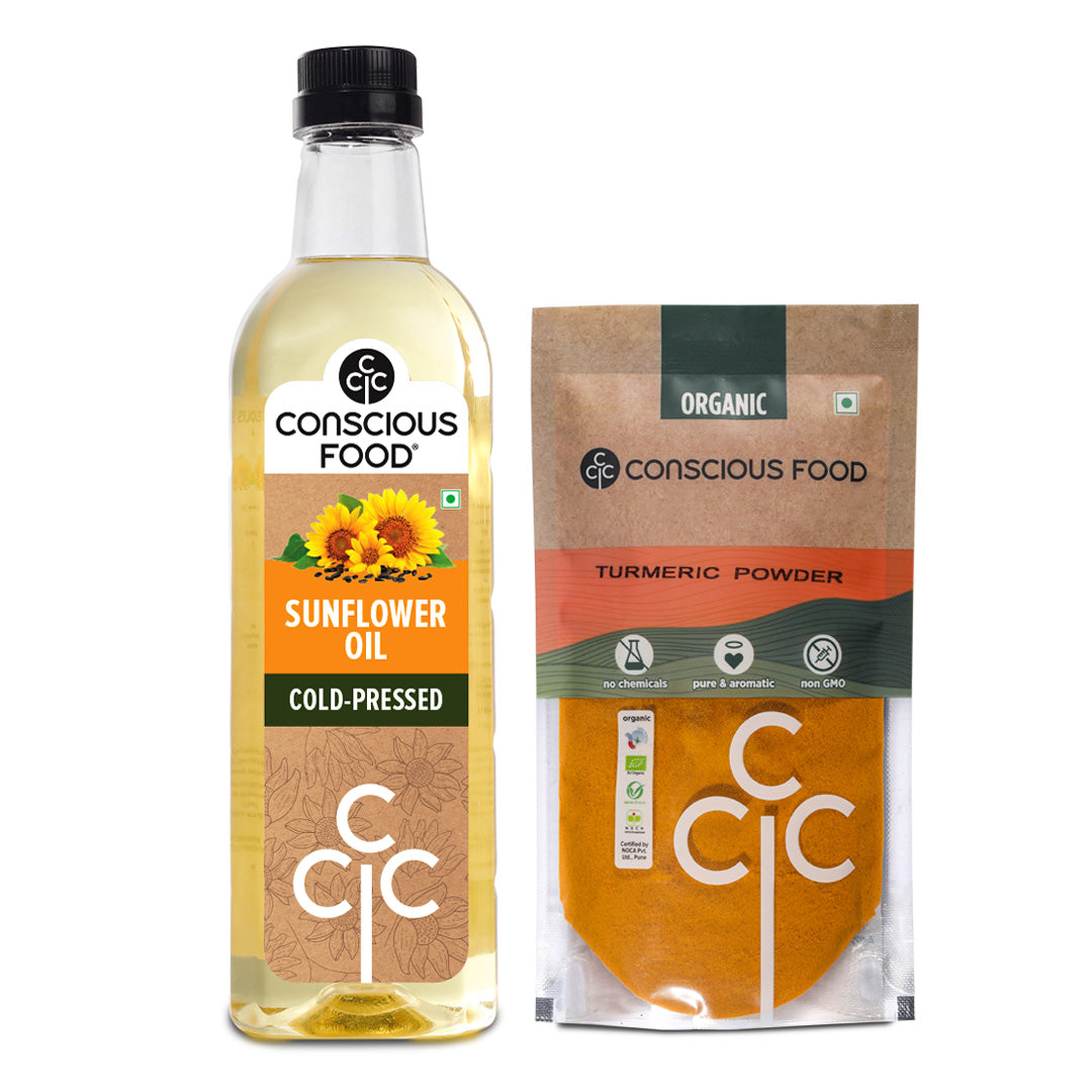 Pack of Sunflower Oil - 1L & Turmeric Powder - 200g