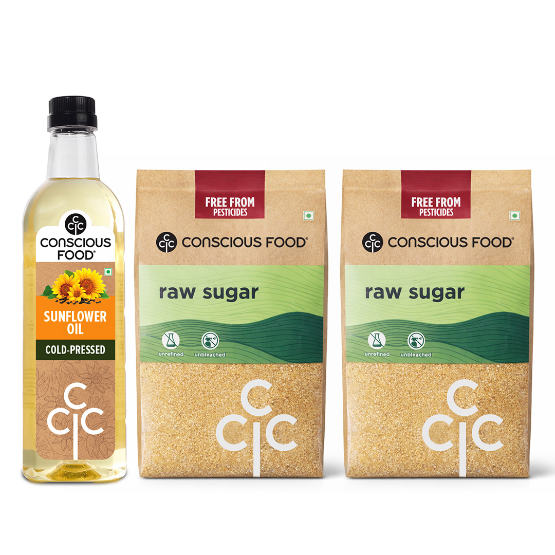 Pack of Sunflower Oil - 1L & Raw Sugar - 2kg