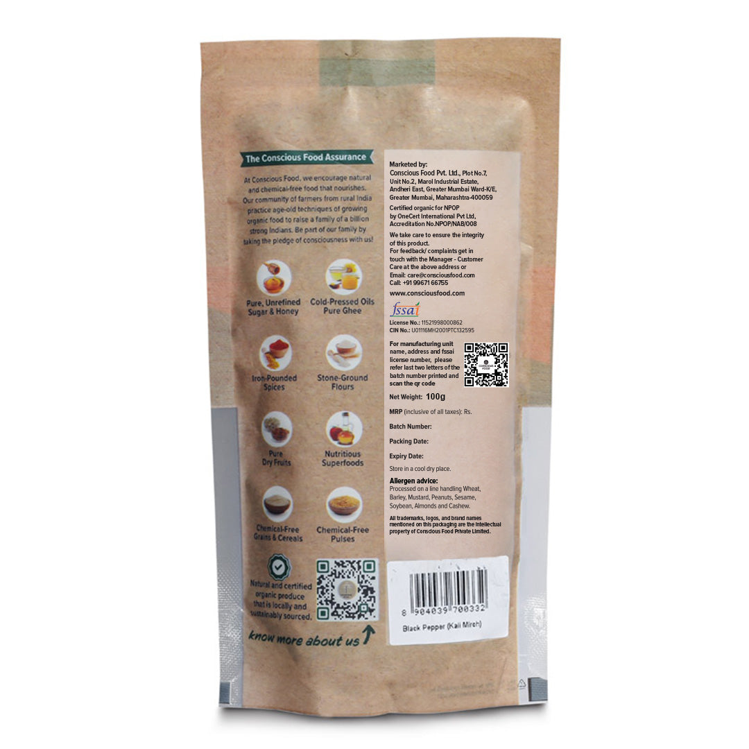 Kaali Mirch / Black Pepper - Conscious Food Pvt Ltd