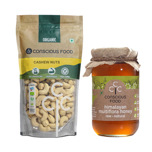 Pack of Cashew - 500gm & Himalayan Multiflora Honey - 500g