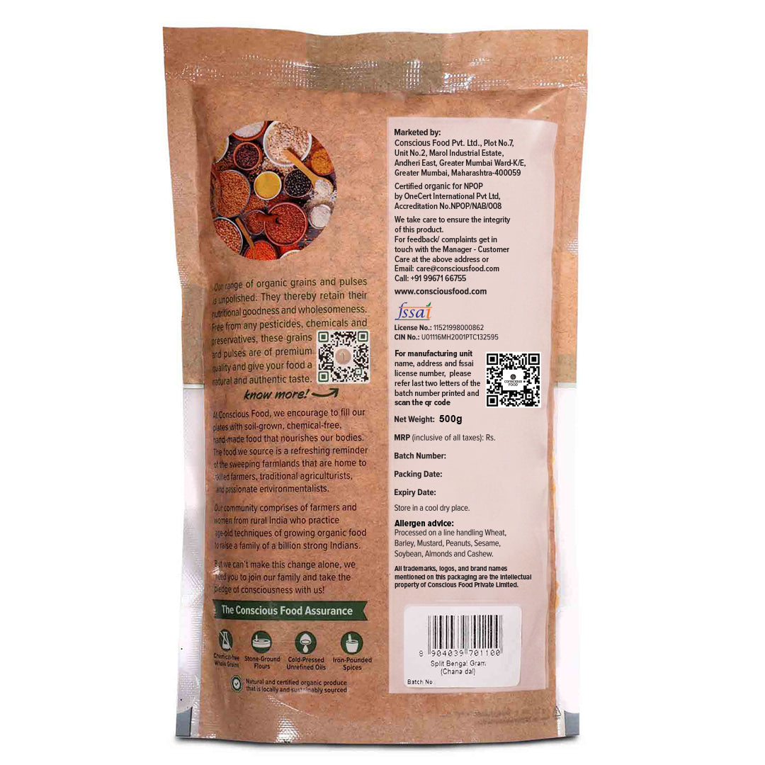 Chana Dal / Split Bengal Gram - Conscious Food Pvt Ltd