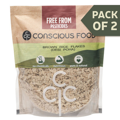 Desi Poha / Brown Rice Flakes - Pack of 2
