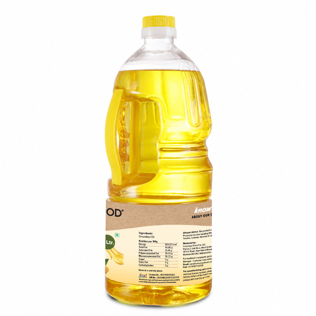 Peanut/Groundnut Oil - 2L - Mumbai Only - Conscious Food Pvt Ltd