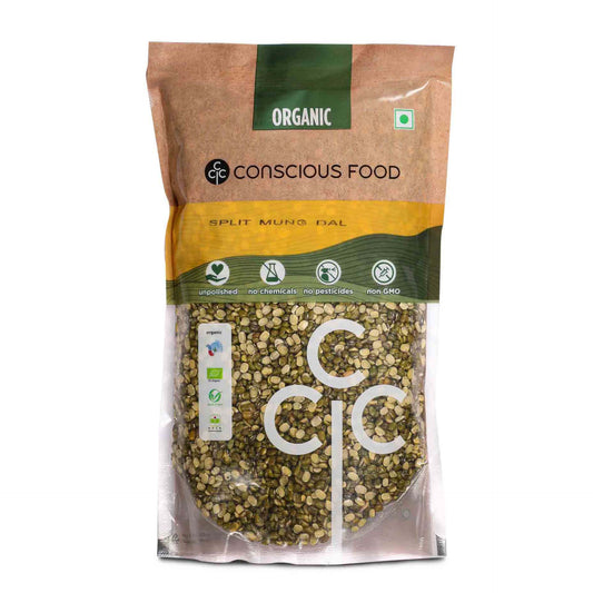 Green Moong Dal / Split Moong Bean - Conscious Food Pvt Ltd