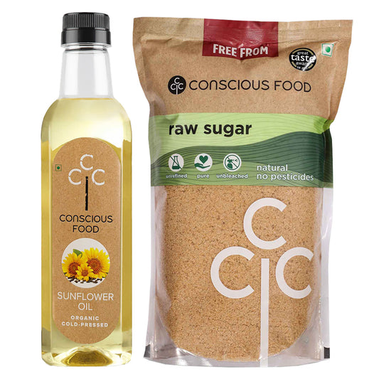 Pack of Sunflower Oil - 1L & Raw Sugar - 2kg