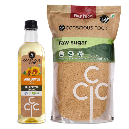 Pack of Sunflower Oil - 1L & Raw Sugar - 2kg