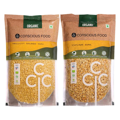 Pack of Yellow Mung Dal - 1kg & Tuvar Dal - 1kg