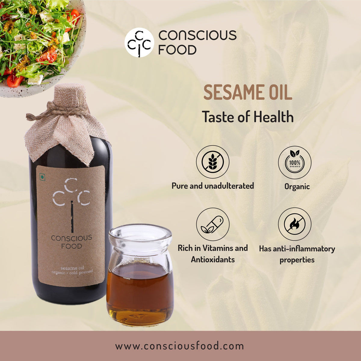 Sesame Oil - Conscious Food Pvt Ltd