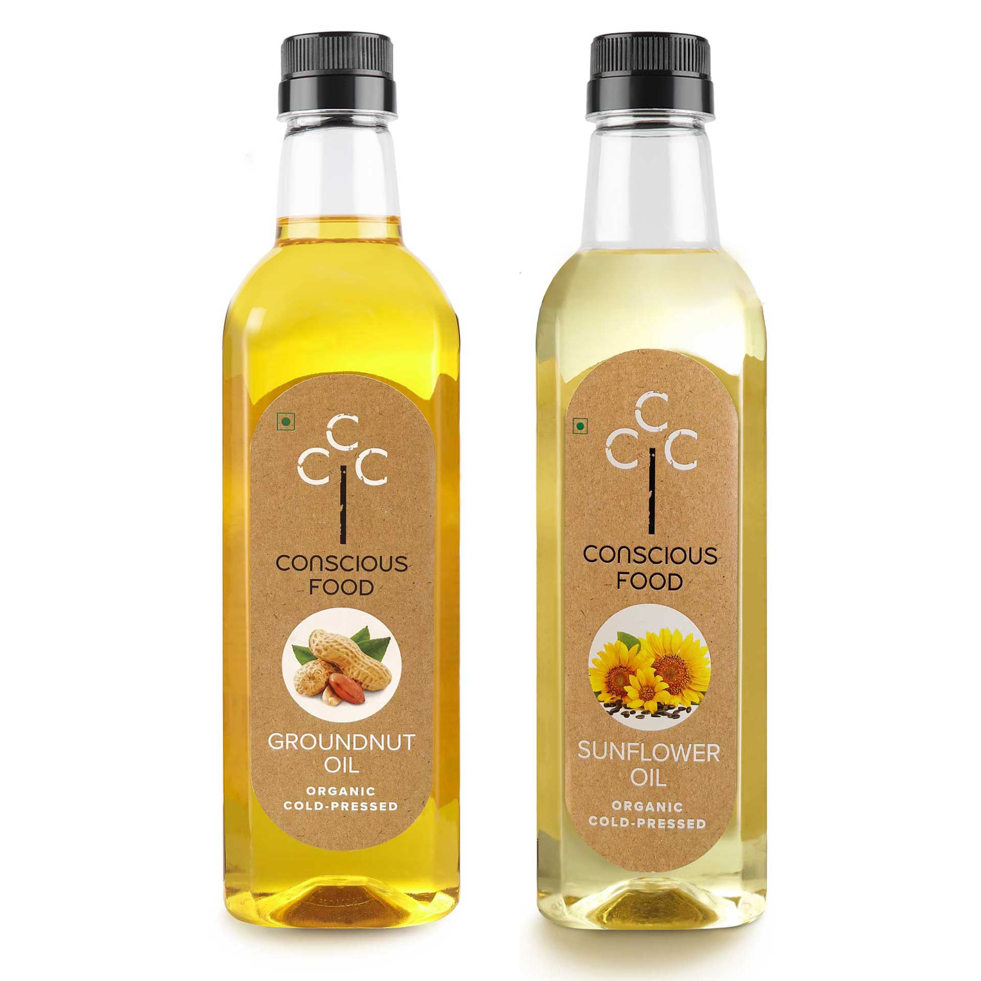 Pack of Sunflower Oil and Peanut Oil - Conscious Food Pvt Ltd