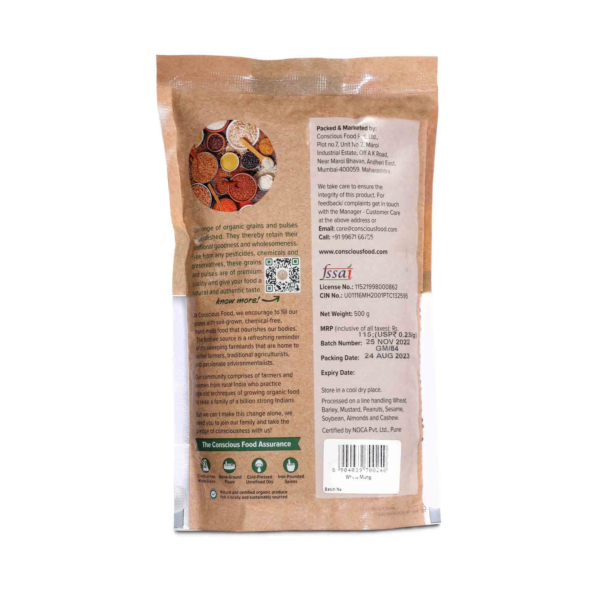 Whole Moong / Green Gram - Conscious Food Pvt Ltd